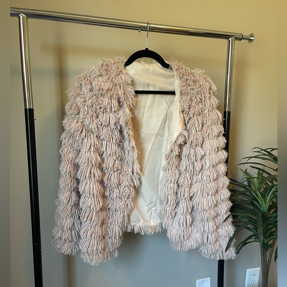 XL Tan Faux Fur Jacket
